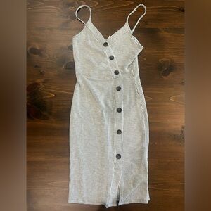 Grey and white striped dress